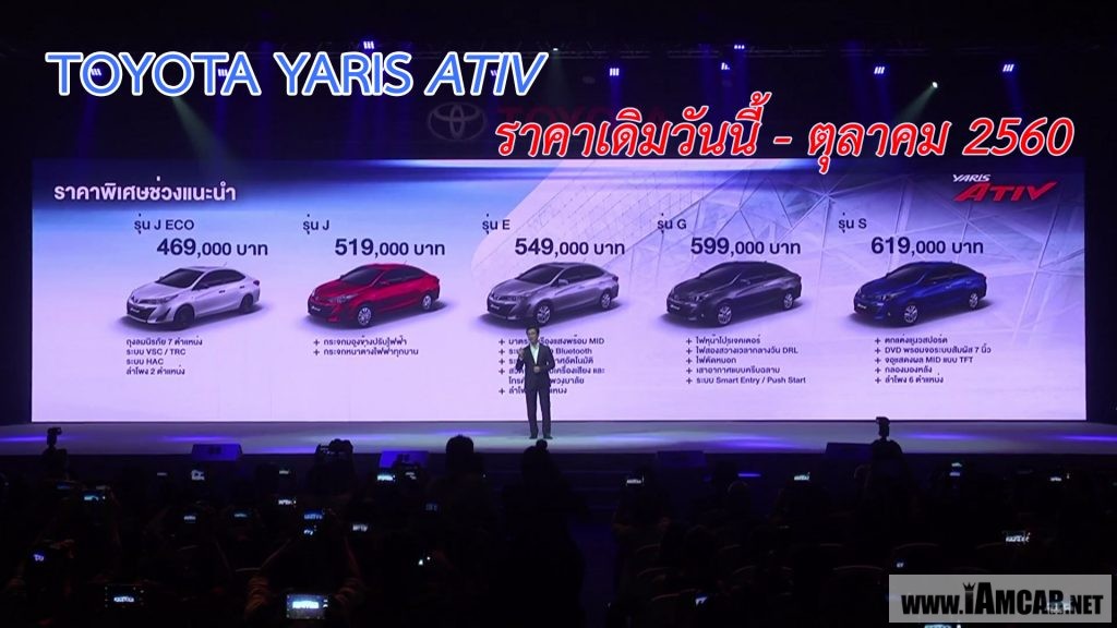 ราคาเปิดตัว Toyota Yaris ATIV