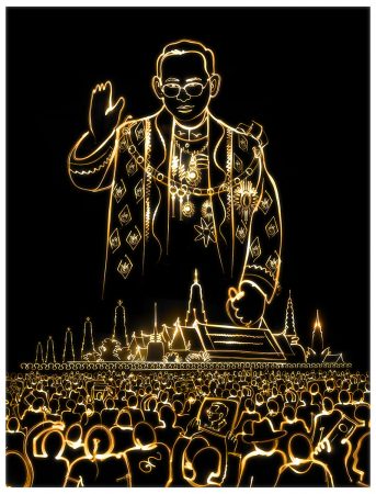 "วาดภาพด้วยแสง พระบรมสาทิสลักษณ์ พระบาทสมเด็จพระเจ้าอยู่หัวรัชกาลที่ 9" โดยคุณ Chub Nokkaew