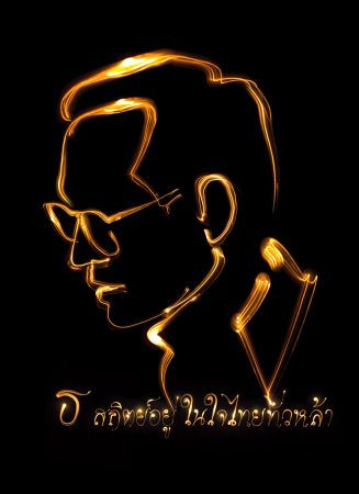 "วาดภาพด้วยแสง พระบรมสาทิสลักษณ์ พระบาทสมเด็จพระเจ้าอยู่หัวรัชกาลที่ 9" โดยคุณ Chub Nokkaew