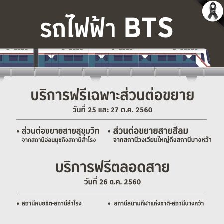 บริการขนส่งสาธารณะฟรี : รถไฟฟ้า BTS