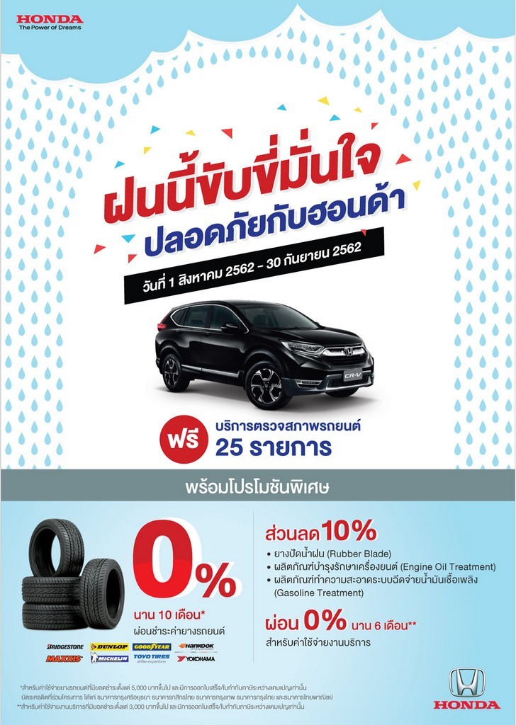 แคมเปญ “ฝนนี้ ขับขี่มั่นใจ ปลอดภัยกับฮอนด้า”
